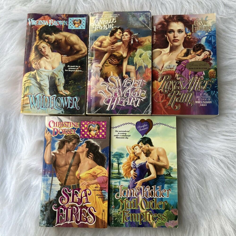 Vintage Erotica Paperback Books Wildflower Sea Fires Roses After Rain Lot of 5